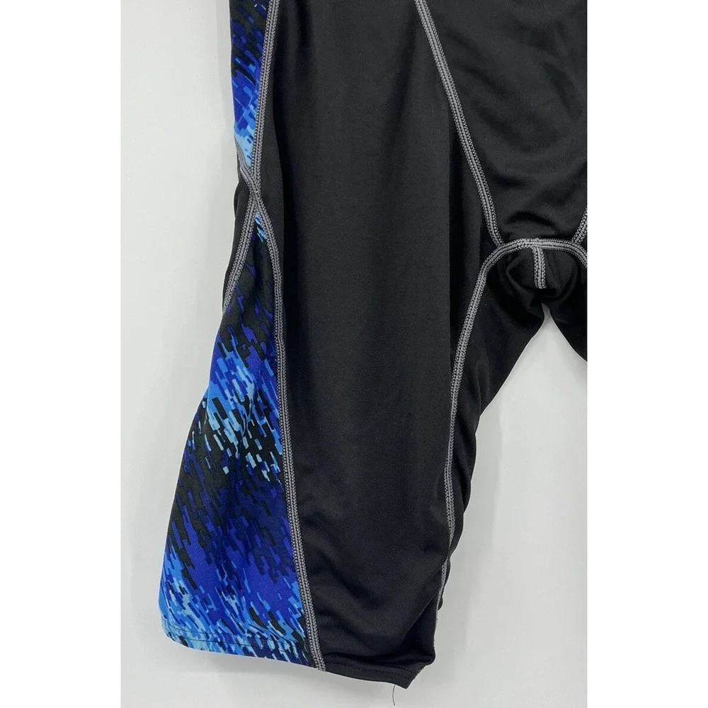 TYR Swim Shorts Jammer Men's 28 Swimsuit Black Blue Drawstring